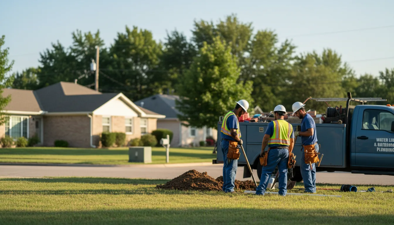 Residential water line and bathroom plumbing service in Fisk, MO